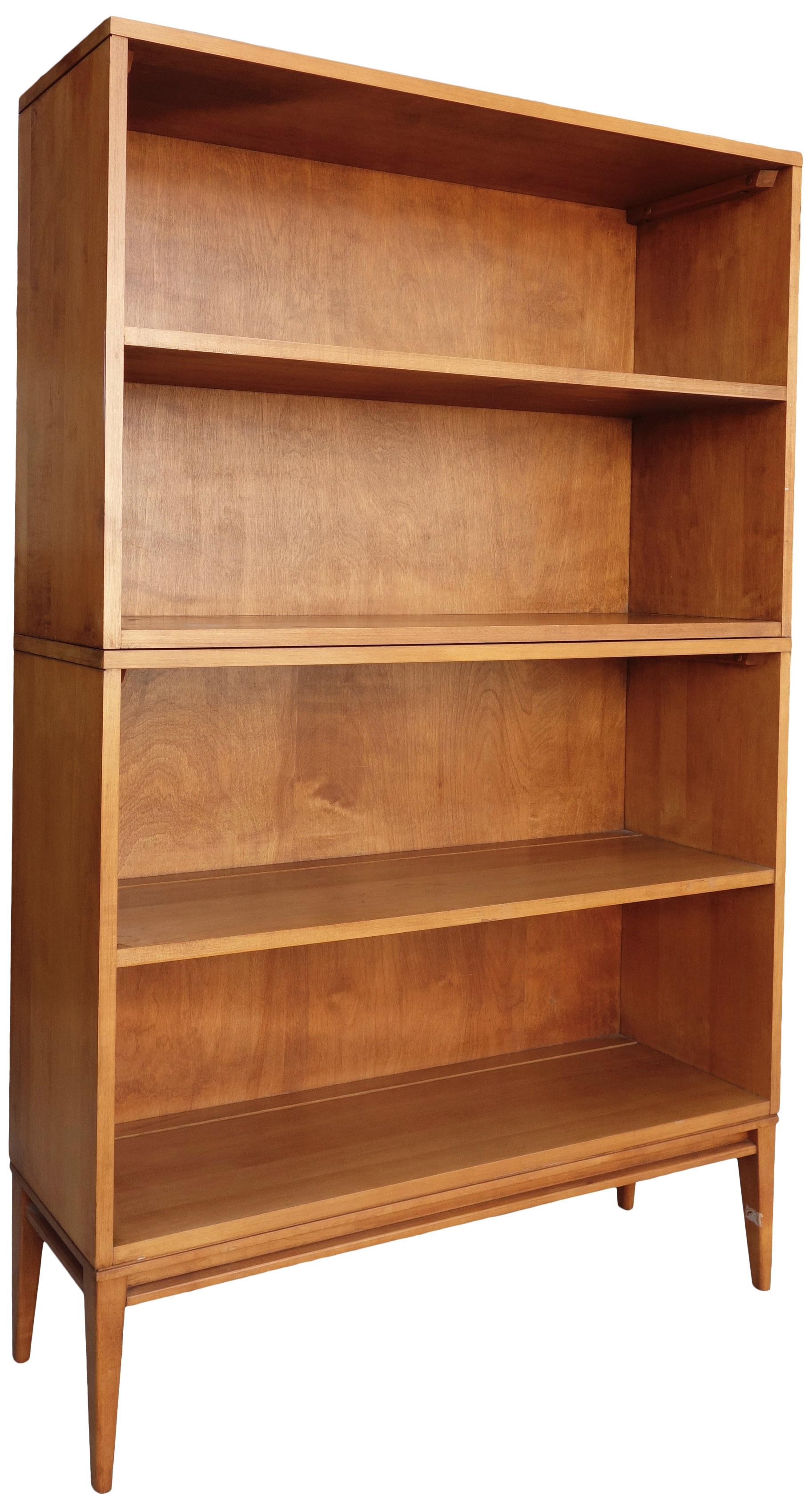 Mid-Century Modern Midcentury Paul McCobb Double Bookcase #1516 Maple on Wood Base