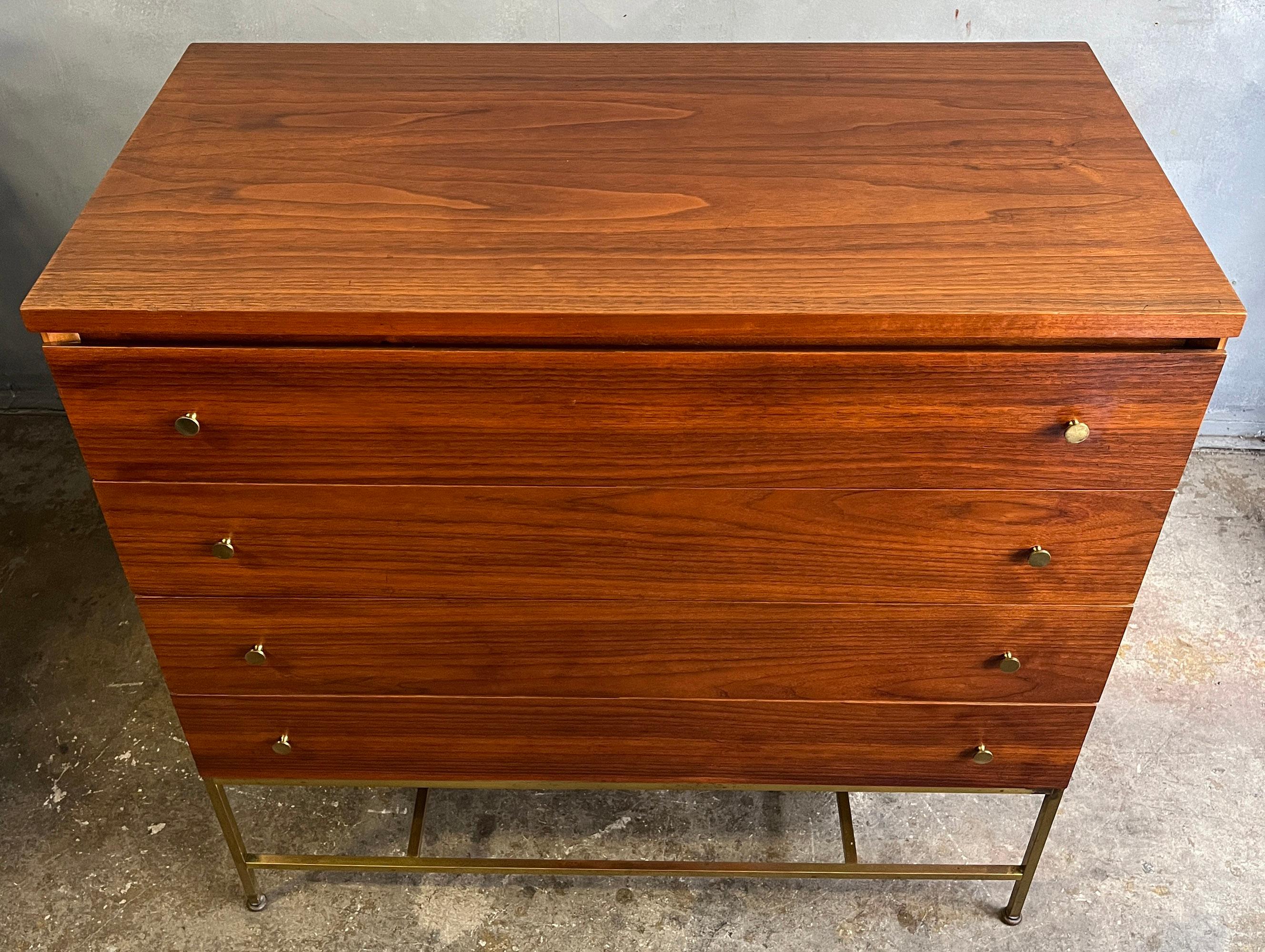Midcentury Paul McCobb Chest of Drawers on Brass Base  For Sale 4