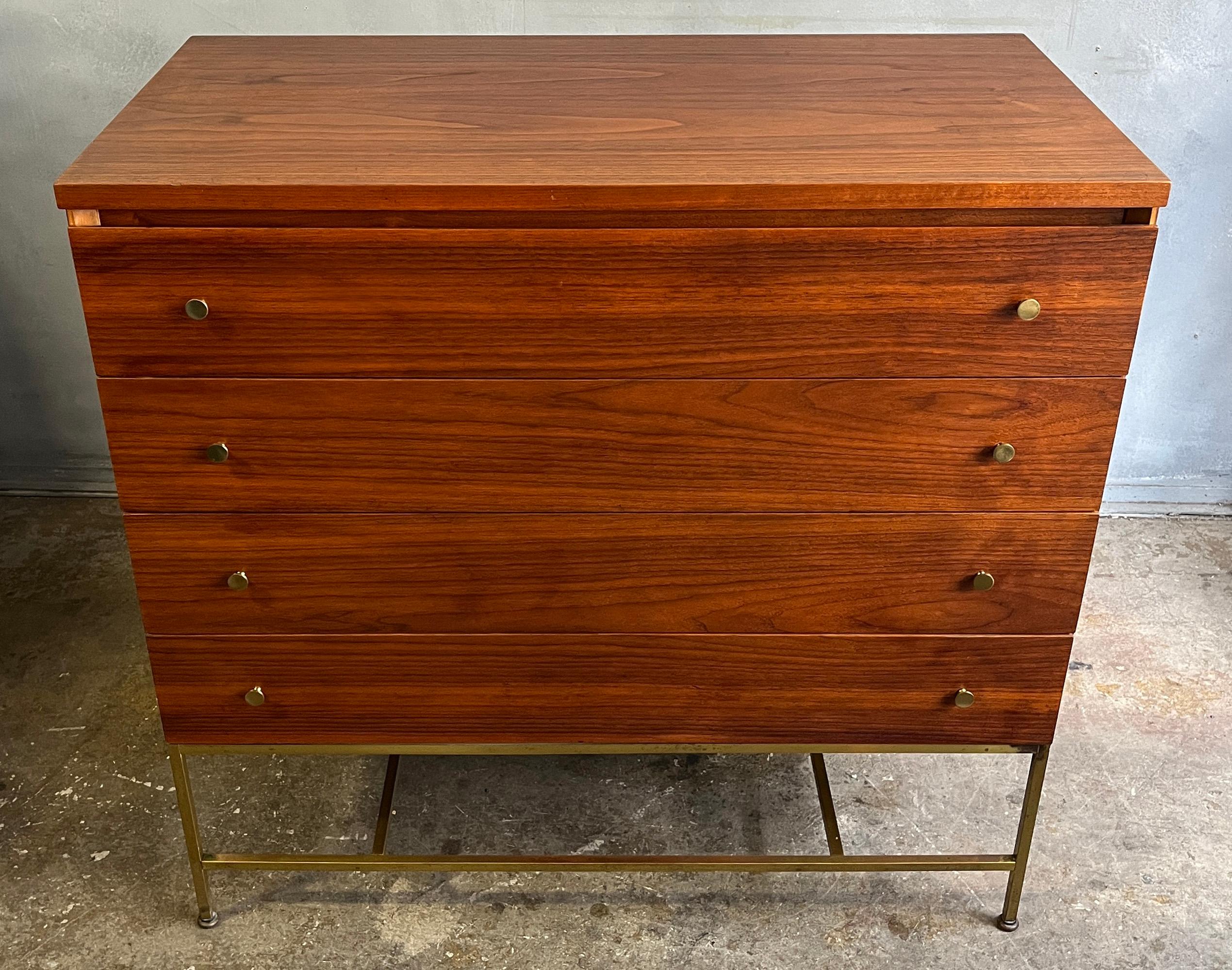 Midcentury Paul McCobb Chest of Drawers on Brass Base  For Sale 6