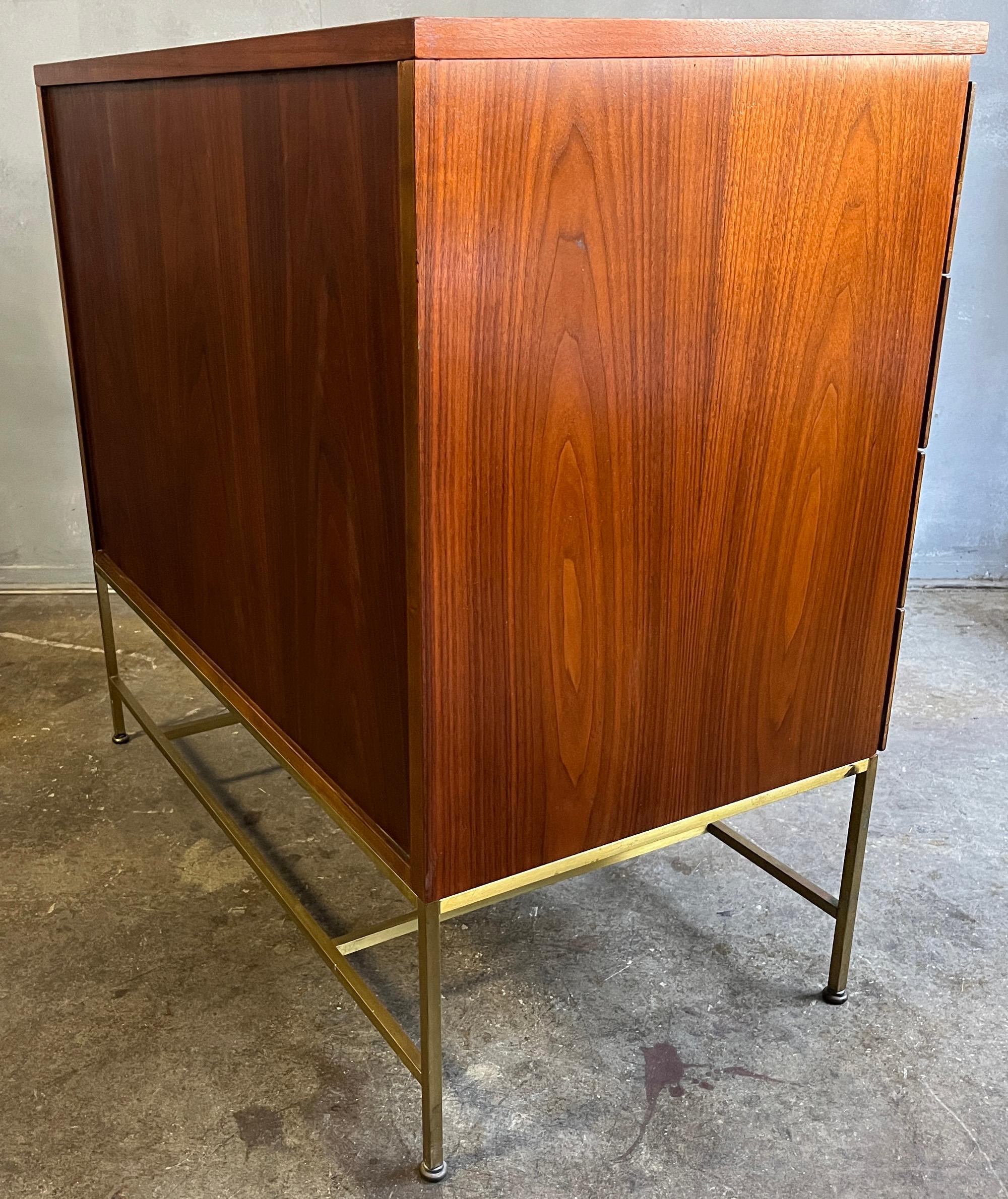 Midcentury Paul McCobb Chest of Drawers on Brass Base  For Sale 7