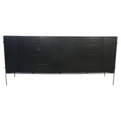 Mid-Century Paul McCobb Maple 20-Drawer Dresser #1510 All Black Finish T Pulls