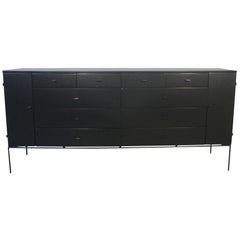 Midcentury Paul Mccobb Maple 20-Drawer Dresser #1510 Black Lacquer T Pulls Rare