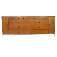 Midcentury Paul McCobb Maple 20 Drawer Dresser #1510 blonde Finish T Pulls