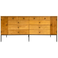 Midcentury Paul McCobb Maple 20-Drawer Dresser #1510 Blonde Maple Finish T Pulls