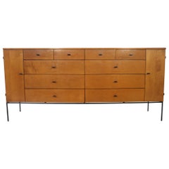 Midcentury Paul McCobb Maple 20-Drawer Dresser #1510 Tobacco Finish T Pulls