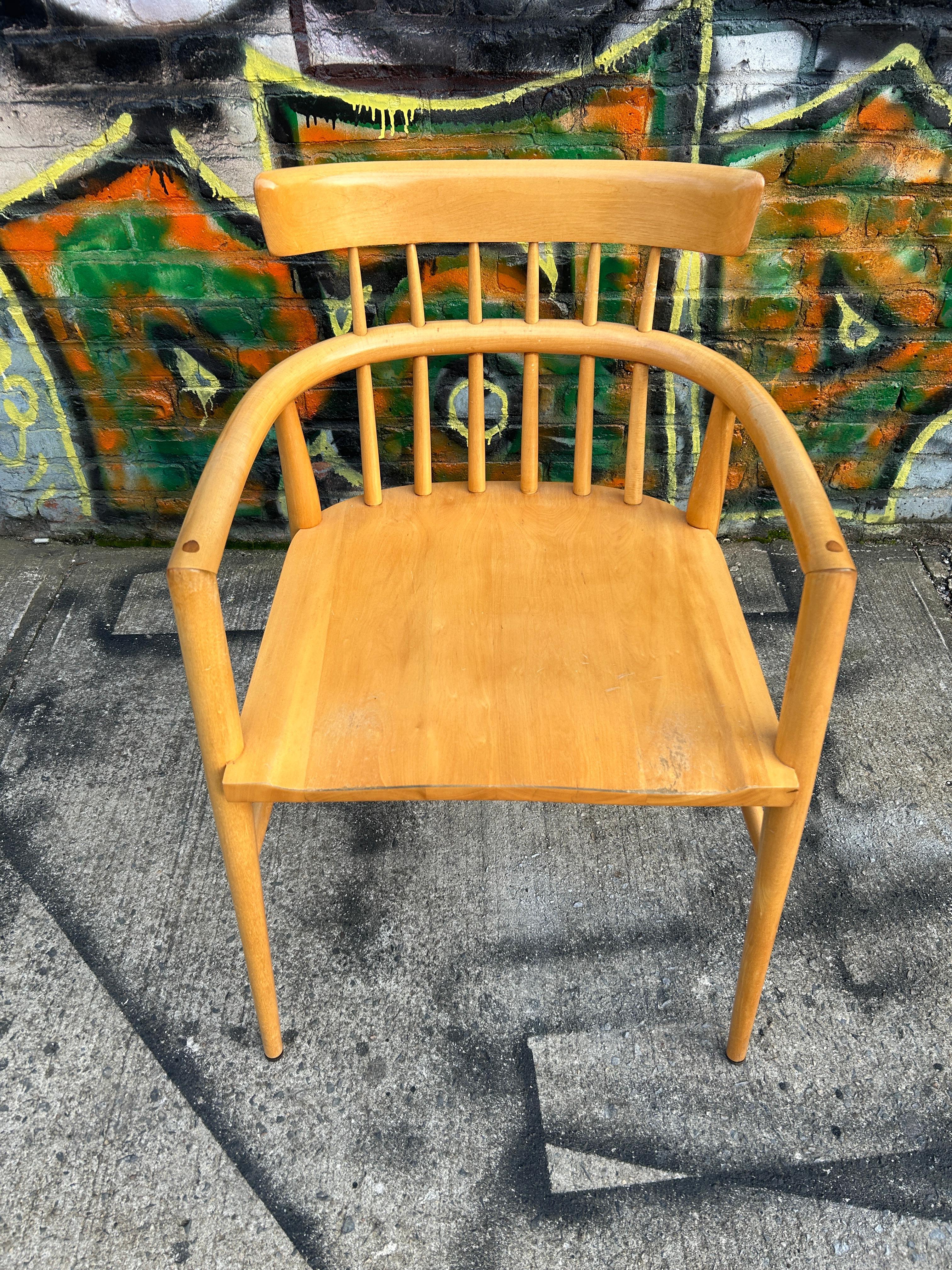 Mid-Century Modern Midcentury Paul McCobb Planner Group Captain Lounge Maple Arm Chair en vente