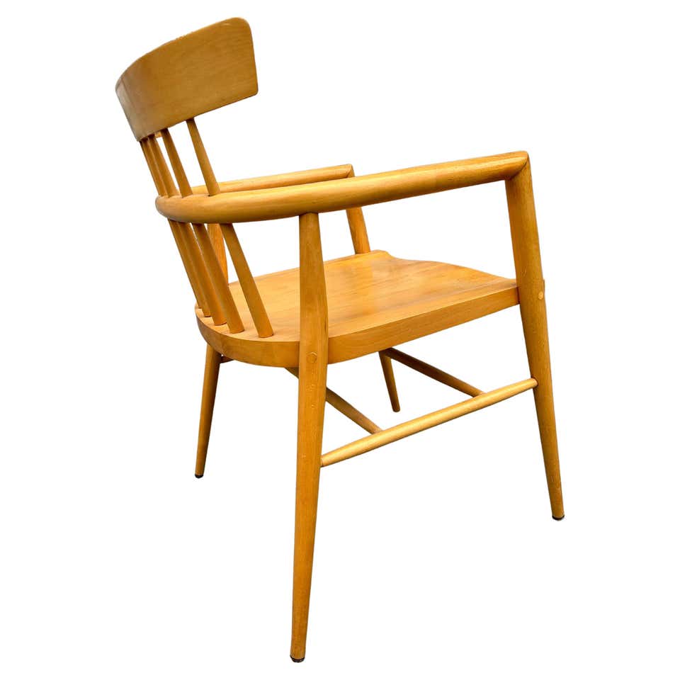 Cushman Wide Paddle Arm Lounge Chair in Rock Maple by Herman De Vries