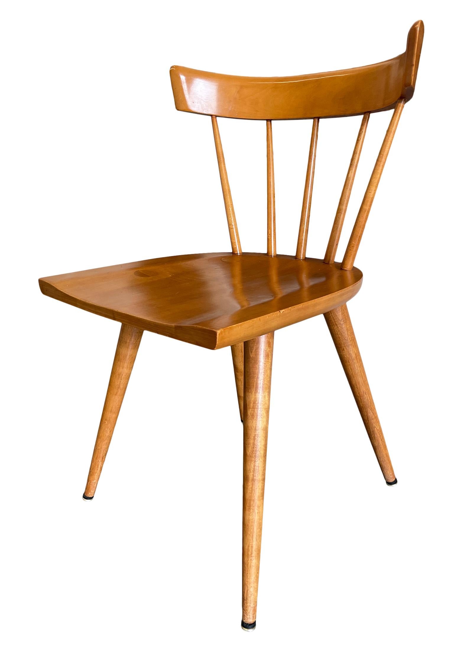 American Mid-Century Paul McCobb Planner Group Dining Chairs Maple Spindle Back Chairs For Sale