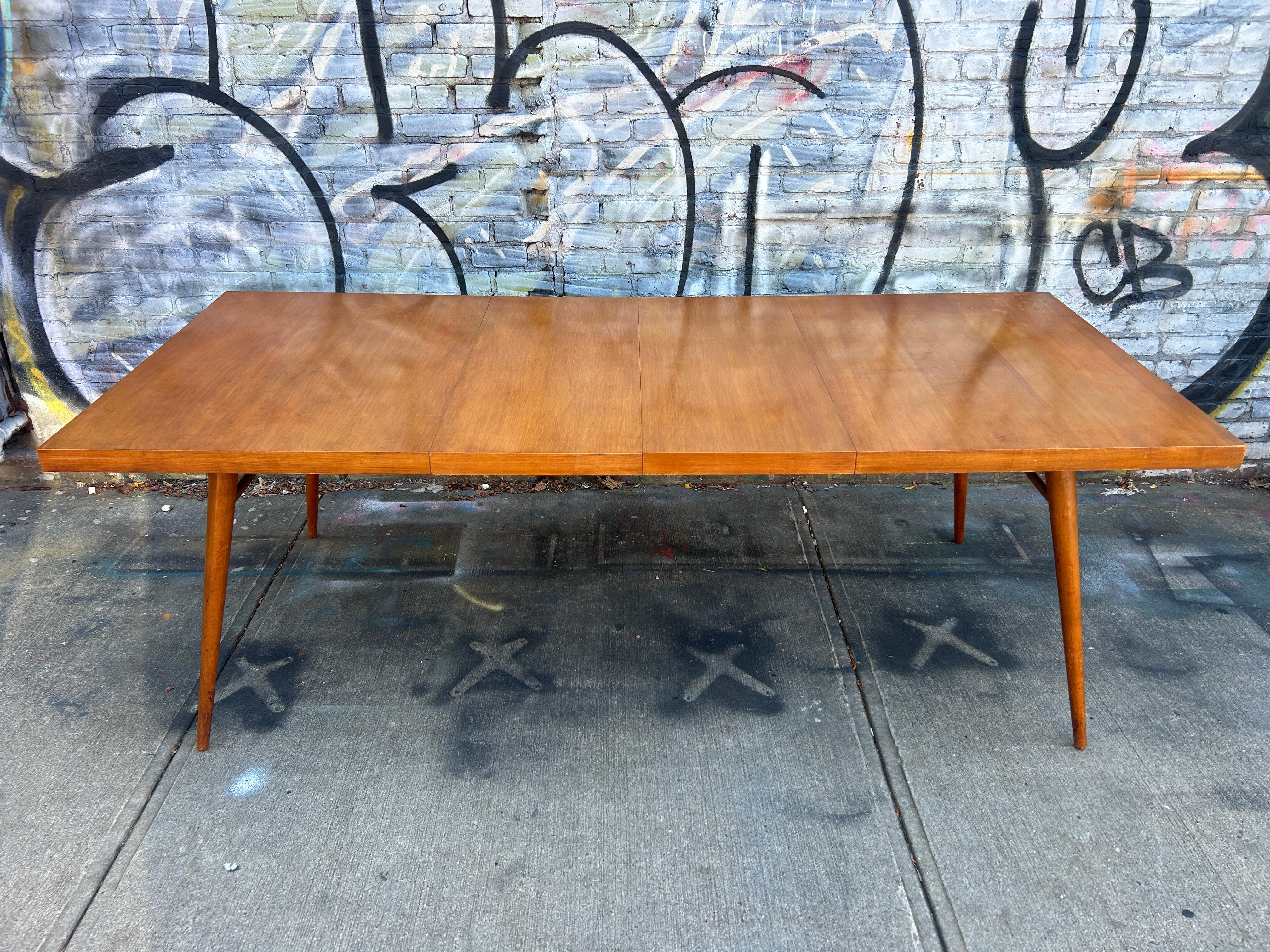 Midcentury Paul McCobb Planner Group rectangle Maple #1522 Dining Table 2 leaves In Good Condition For Sale In BROOKLYN, NY