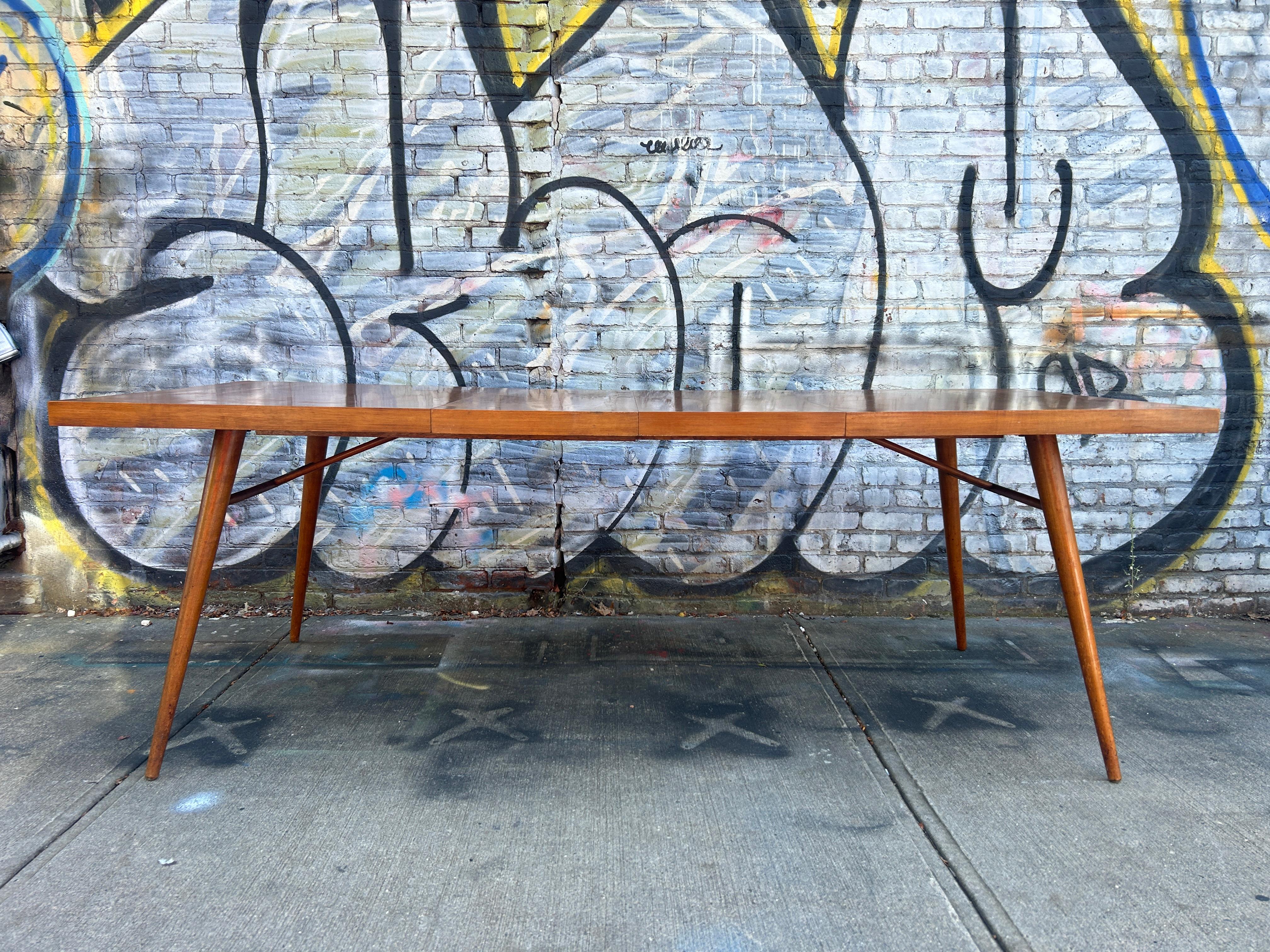 Mid-20th Century Midcentury Paul McCobb Planner Group rectangle Maple #1522 Dining Table 2 leaves