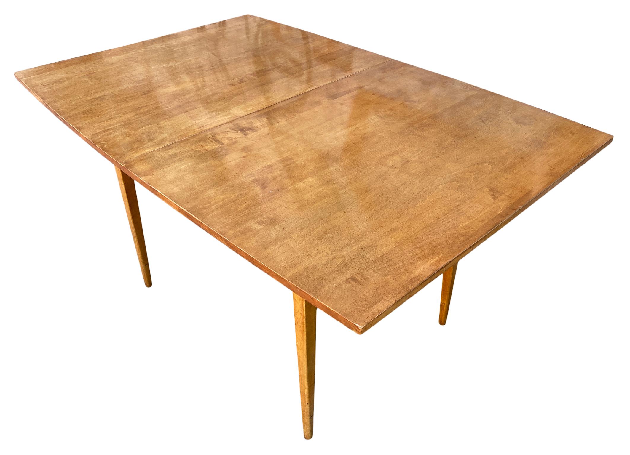 Mid-Century Modern Table de salle à manger à rallonge Paul McCobb Planner Group en érable massif du milieu du siècle dernier en vente