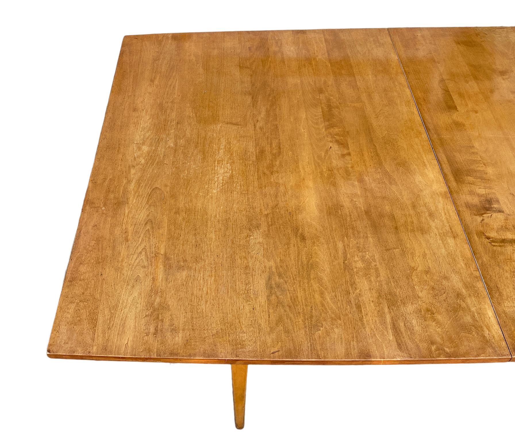 American Midcentury Paul McCobb Planner Group Solid Maple Extension Dining Table