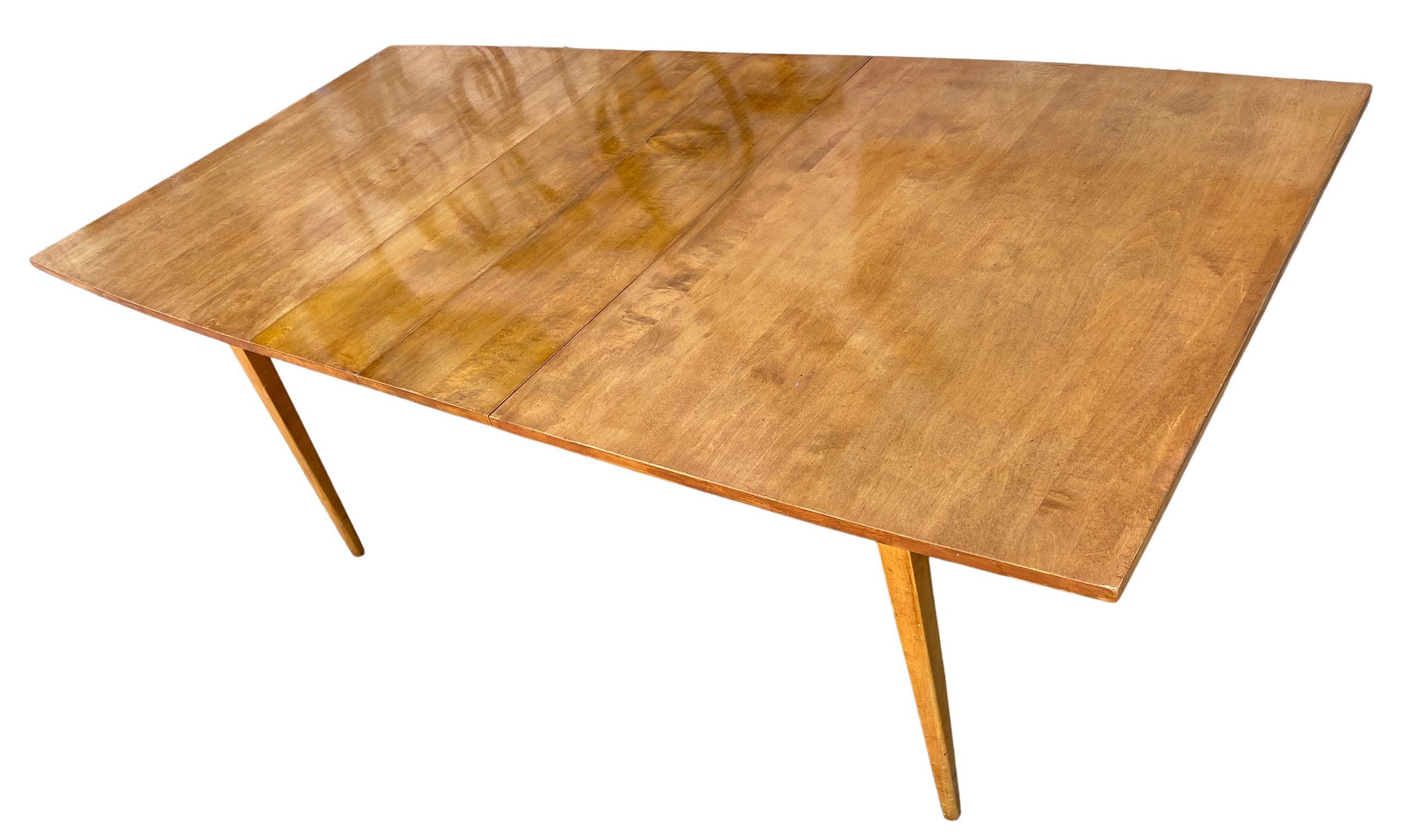 Table de salle à manger à rallonge Paul McCobb Planner Group en érable massif du milieu du siècle dernier en vente 2