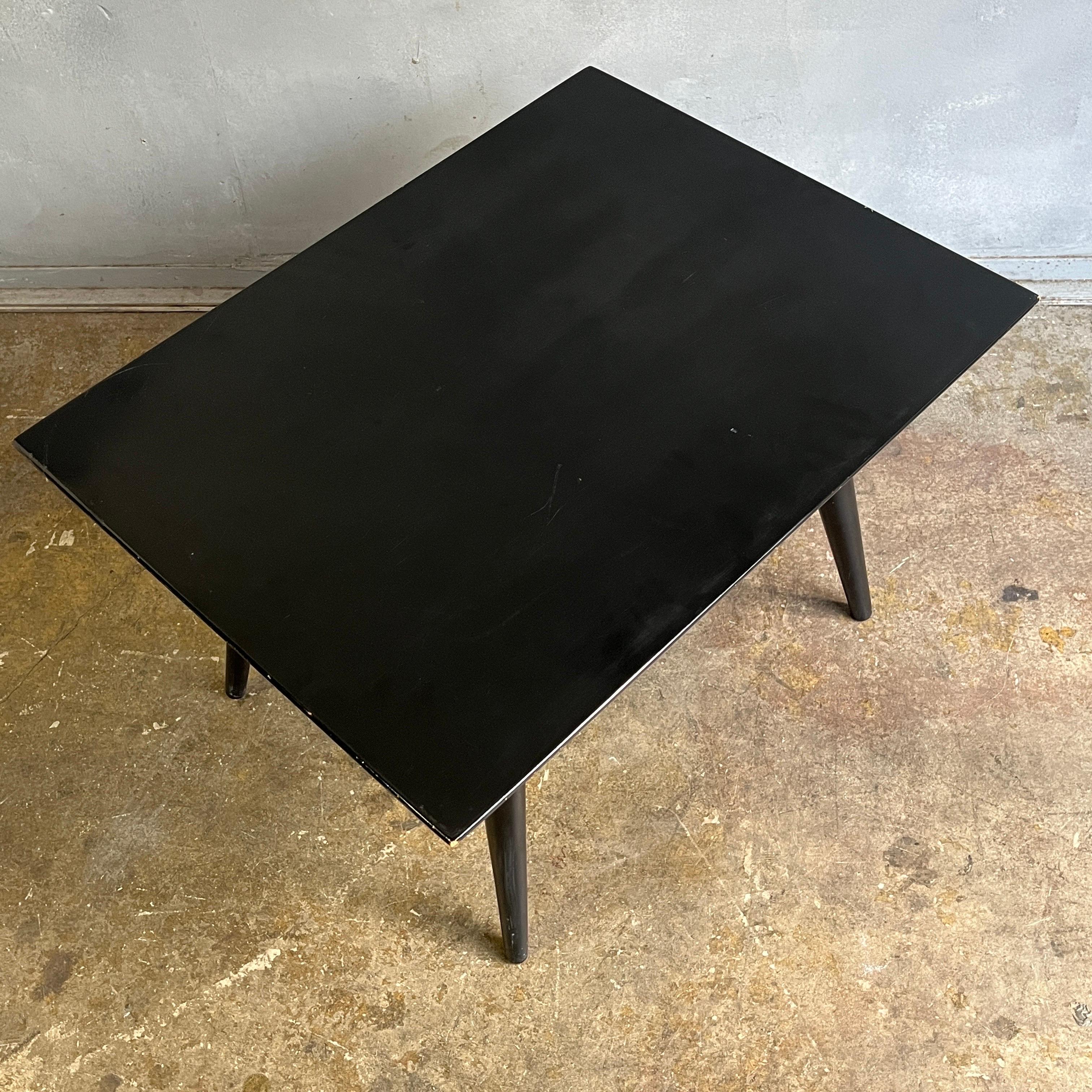 American Mid-Century Paul McCobb Side Table Black Lacquer