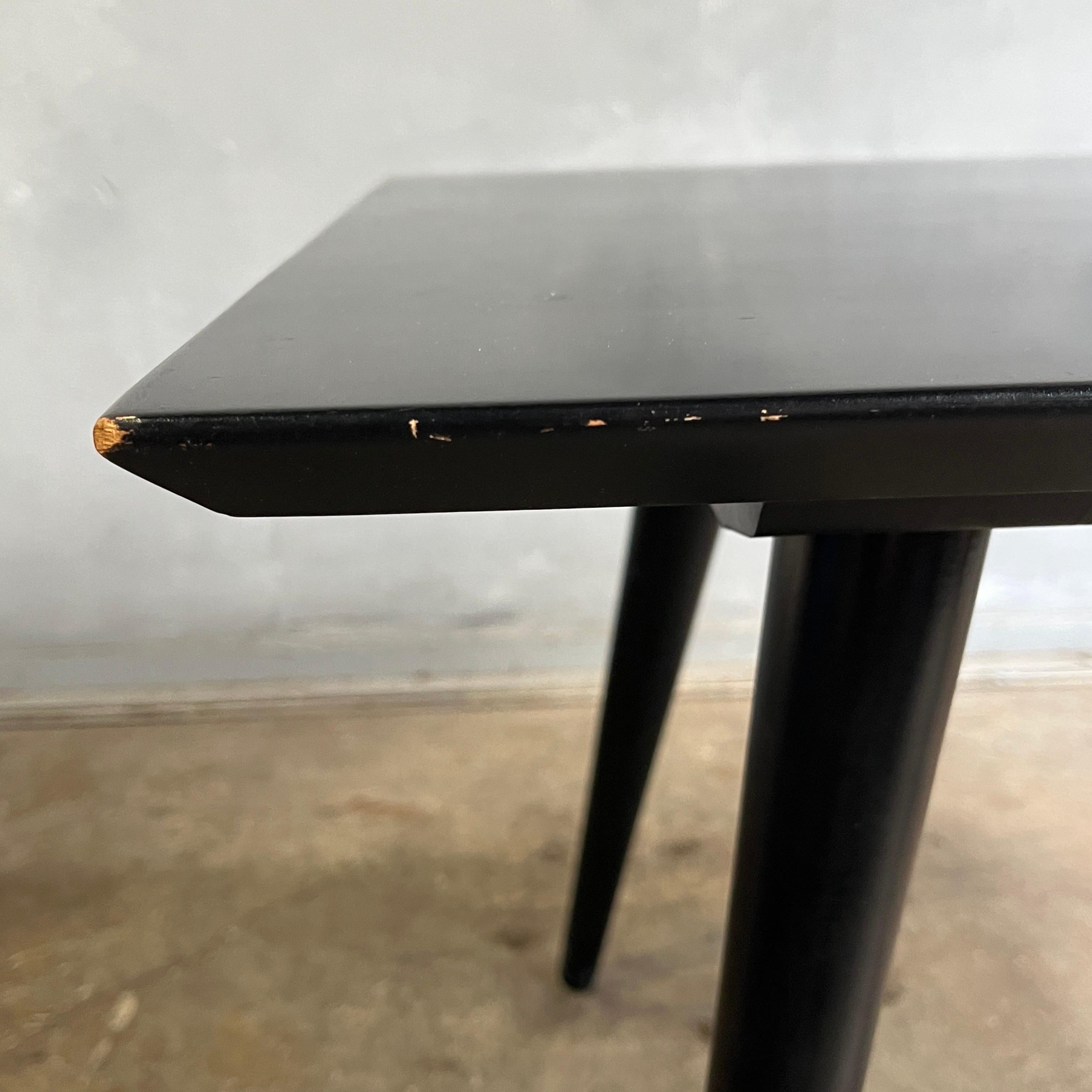 Maple Mid-Century Paul McCobb Side Table Black Lacquer