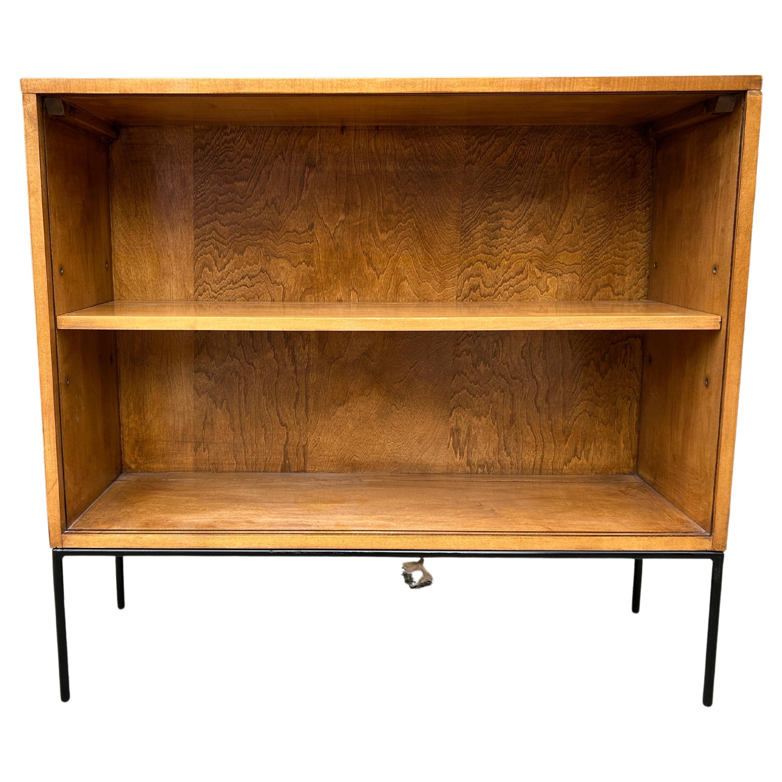 Mid-Century Modern Midcentury Paul McCobb Single Bookcase #1516 Iron Base Adjustable Shelf For Sale