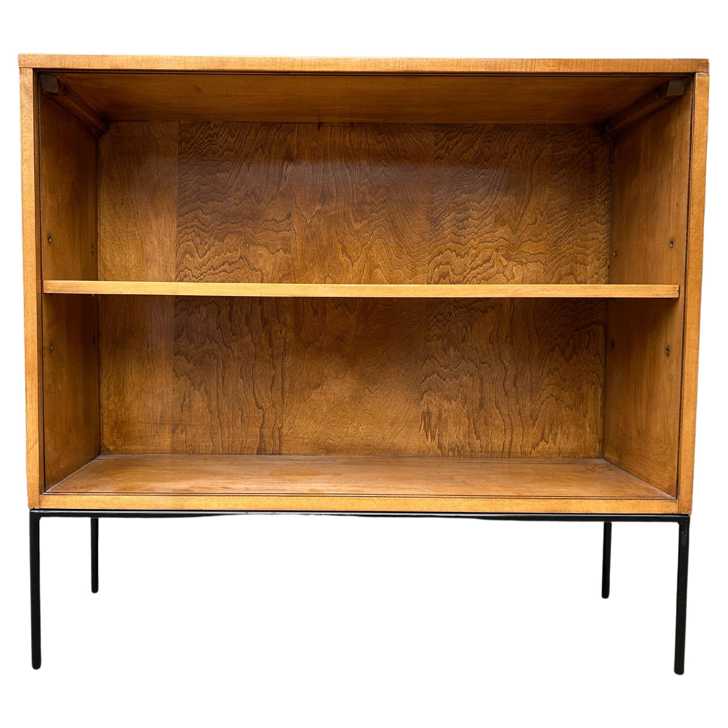 Midcentury Paul McCobb Single Bookcase #1516 Iron Base Adjustable Shelf For Sale