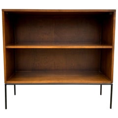 Midcentury Paul McCobb Single Bookcase #1516 walnut finish Iron Base clean