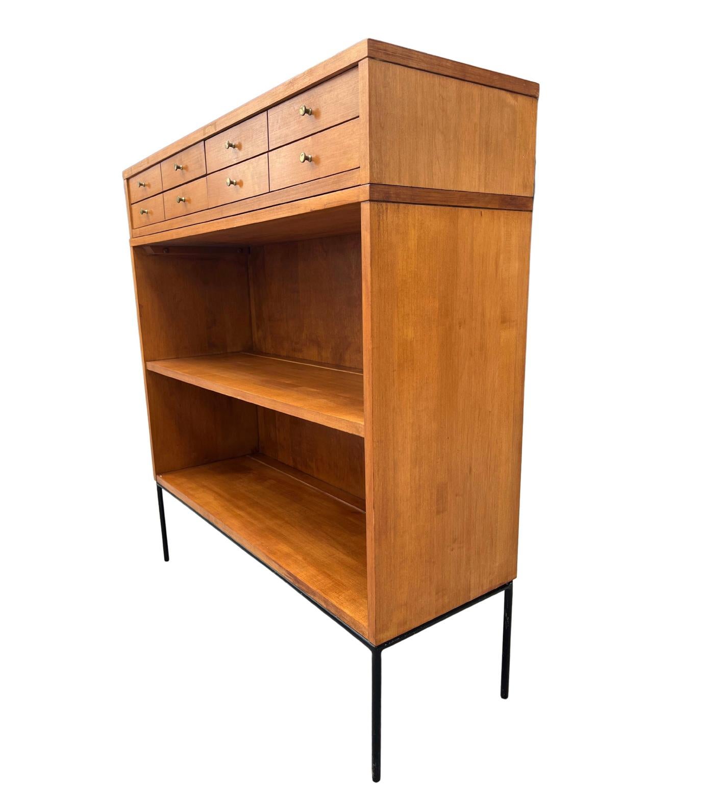 Midcentury Paul McCobb Single Bookcase with Jewelry Cabinet 4