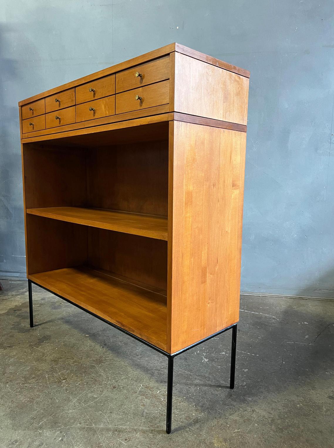 Midcentury Paul McCobb Single Bookcase with Jewelry Cabinet 10