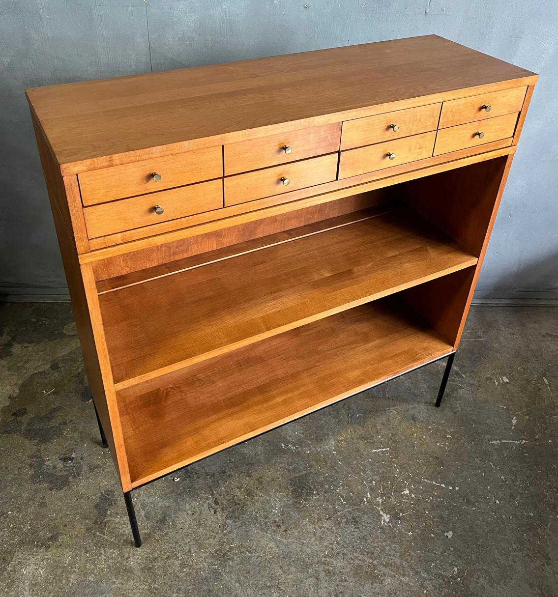 Mid-Century Modern Midcentury Paul McCobb Single Bookcase with Jewelry Cabinet