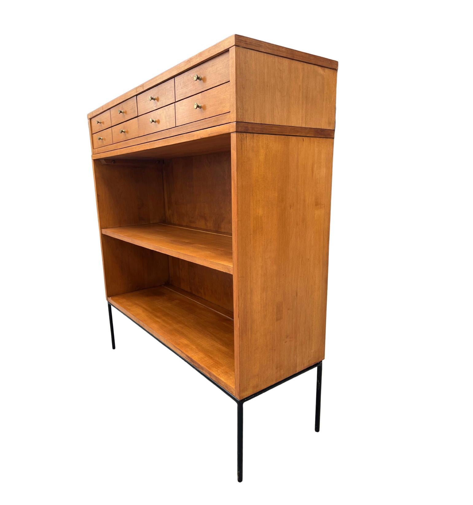 Midcentury Paul McCobb Single Bookcase with Jewelry Cabinet In Good Condition In BROOKLYN, NY
