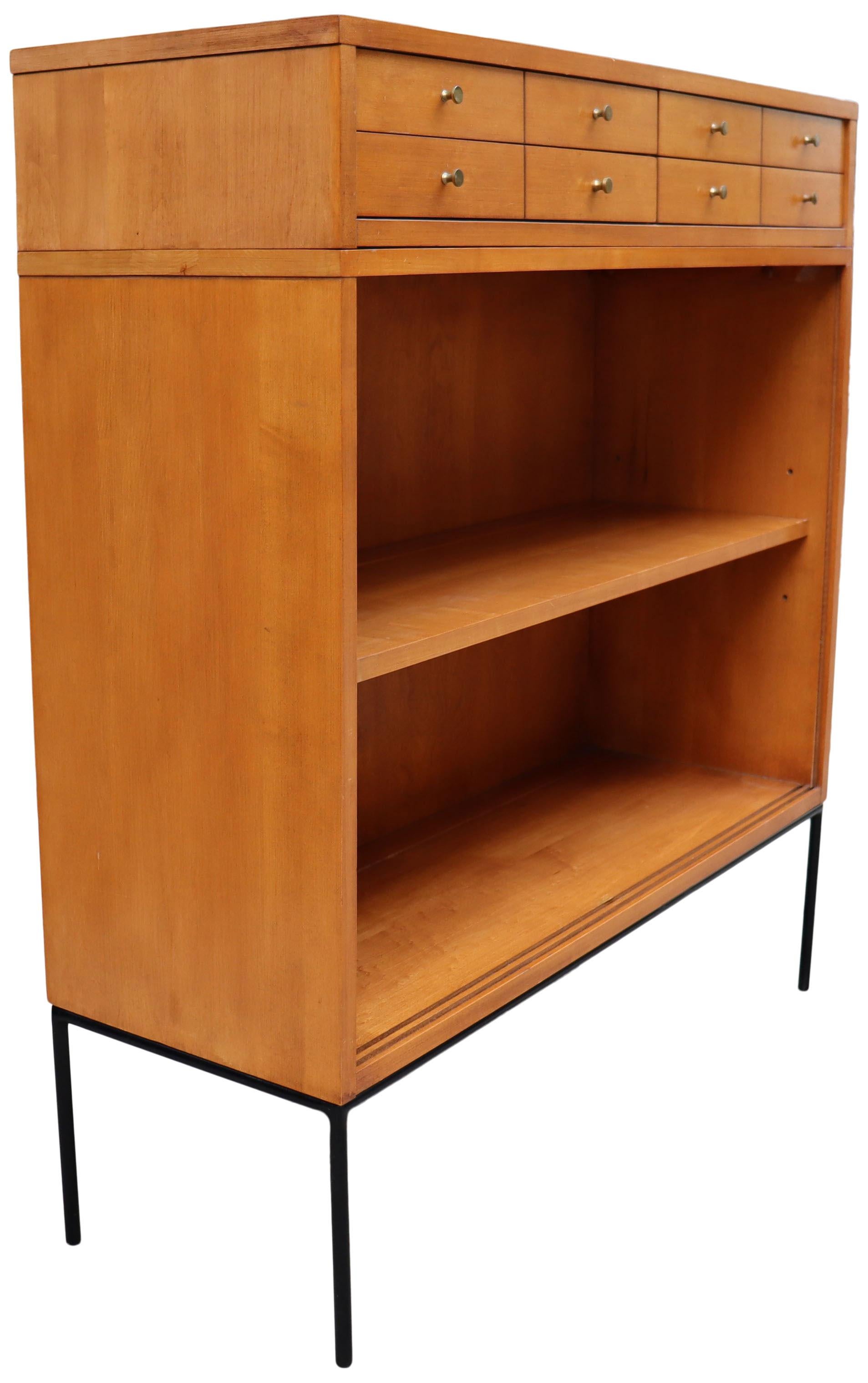 20th Century Midcentury Paul McCobb Single Bookcase with Jewelry Cabinet
