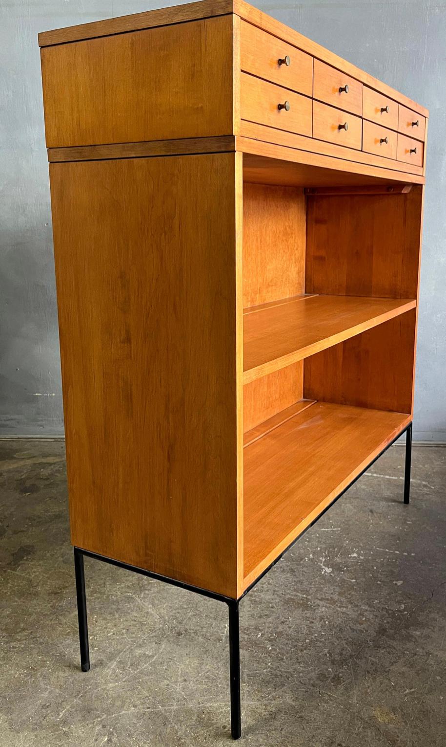 Midcentury Paul McCobb Single Bookcase with Jewelry Cabinet In Good Condition In BROOKLYN, NY