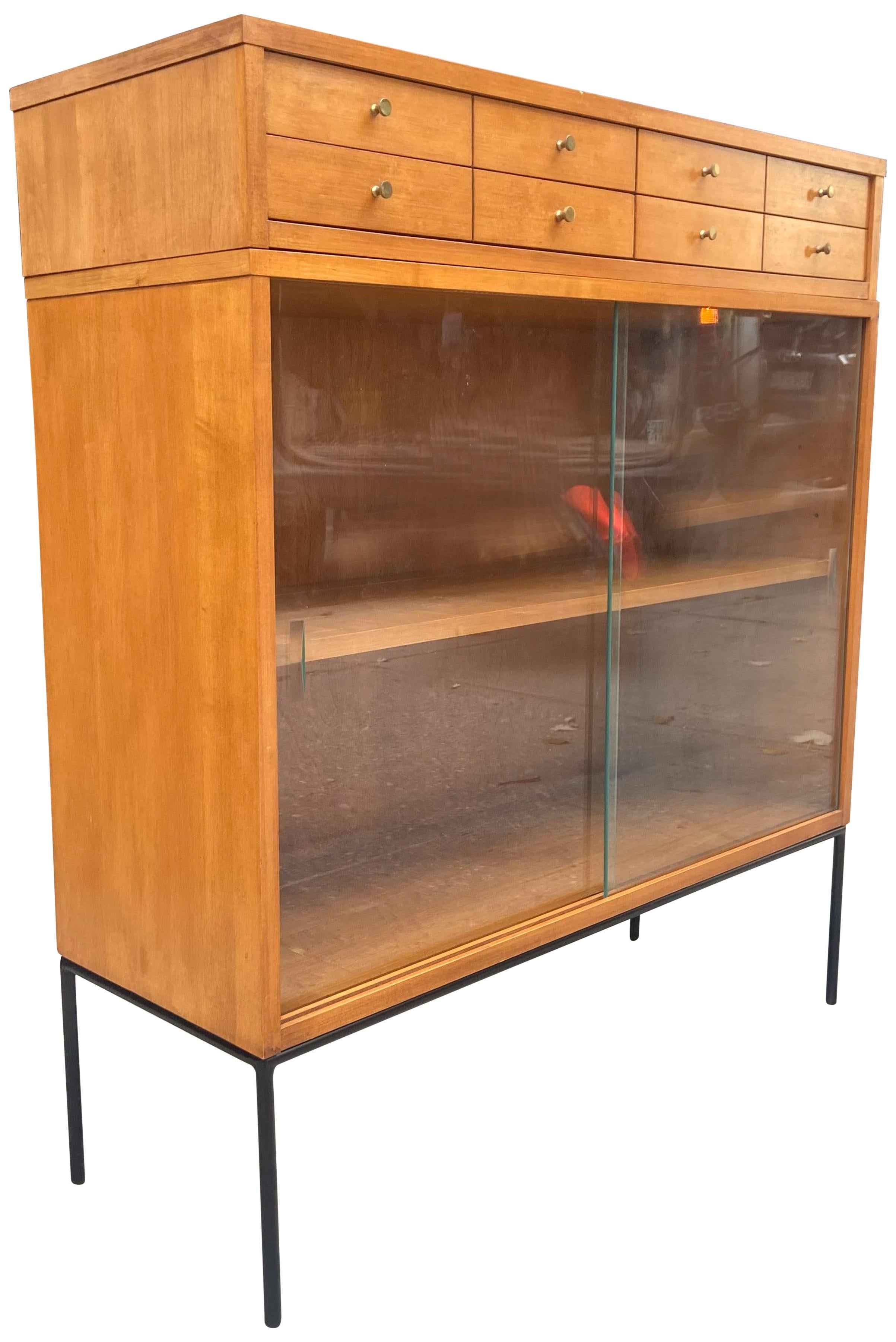 Midcentury Paul McCobb Single Bookcase with Jewelry Cabinet 1