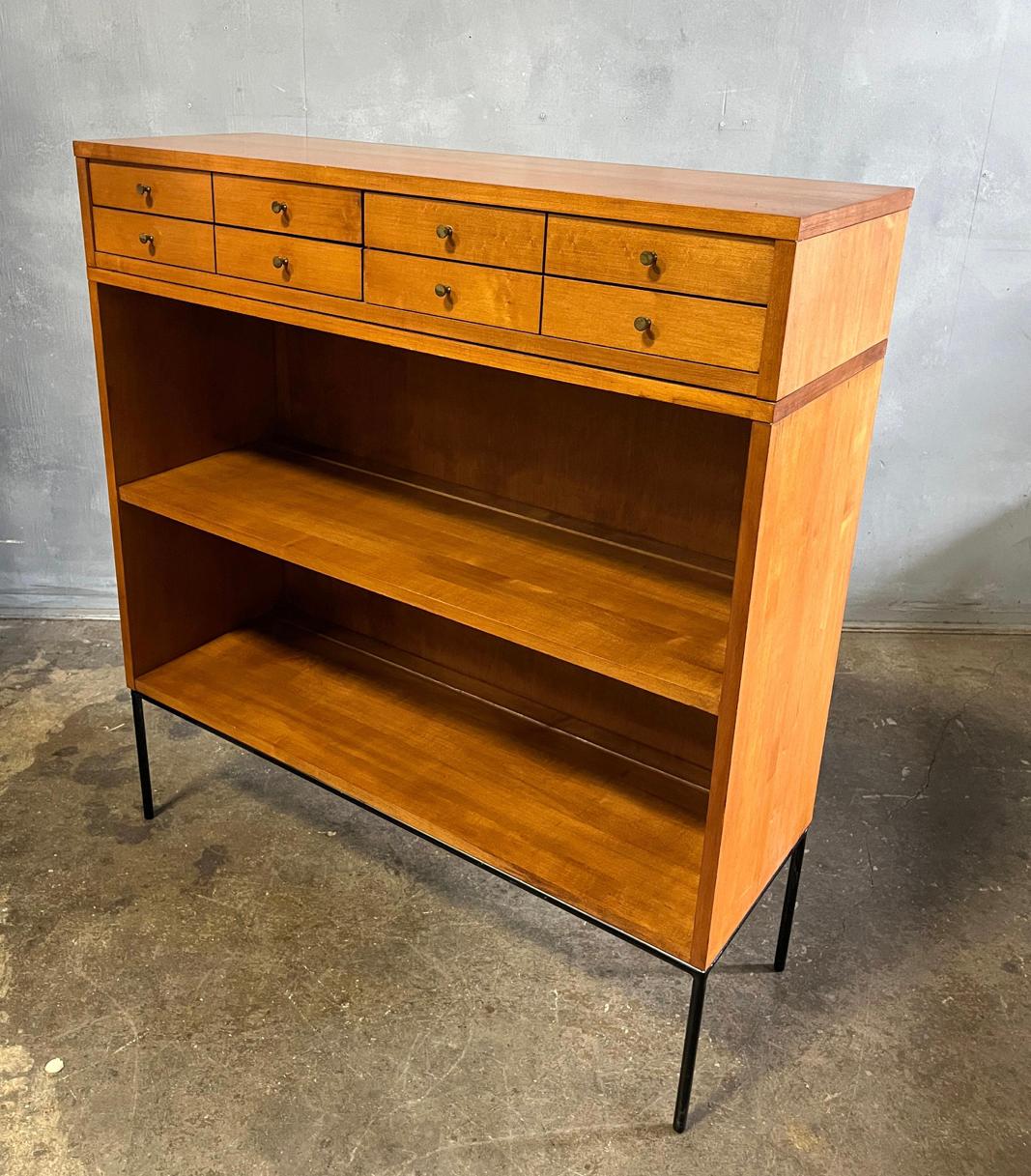 Midcentury Paul McCobb Single Bookcase with Jewelry Cabinet 1