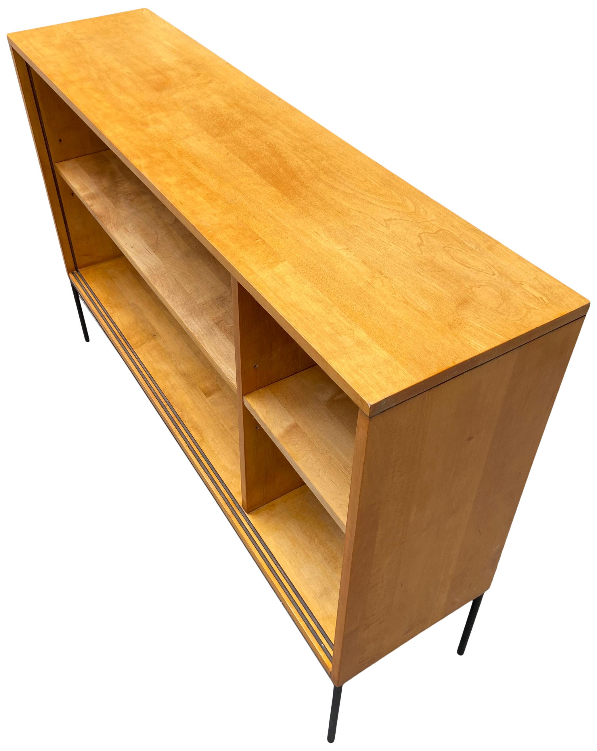 Mid-Century Modern Midcentury Paul McCobb Single Bookshelf Maple on Iron Base