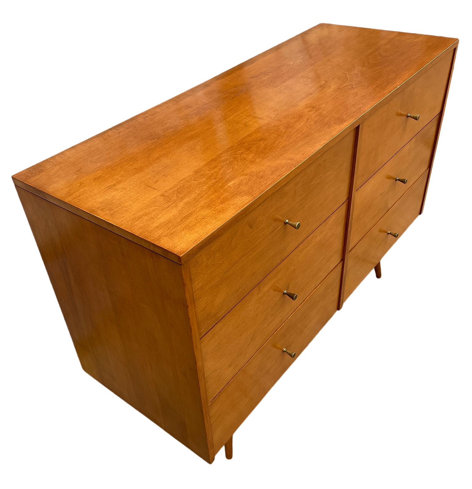 Credenza a sei cassetti Paul McCobb del Medioevo #1509 Acero Biondo Ottone In condizioni buone in vendita a Brooklyn, NY