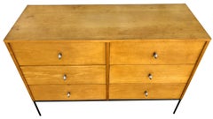 Midcentury Paul McCobb Six-Drawer Dresser Credenza #1509 Blonde Maple Ring Pulls