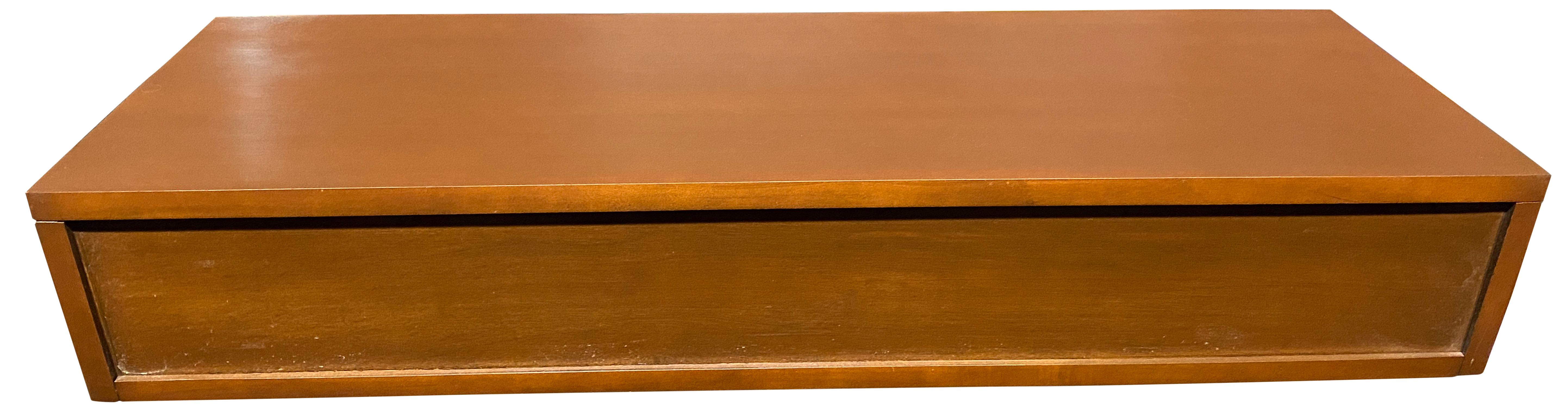Midcentury Paul McCobb Small Jewelry Chest 4 Drawers Maple Brass Brown Finish For Sale 3
