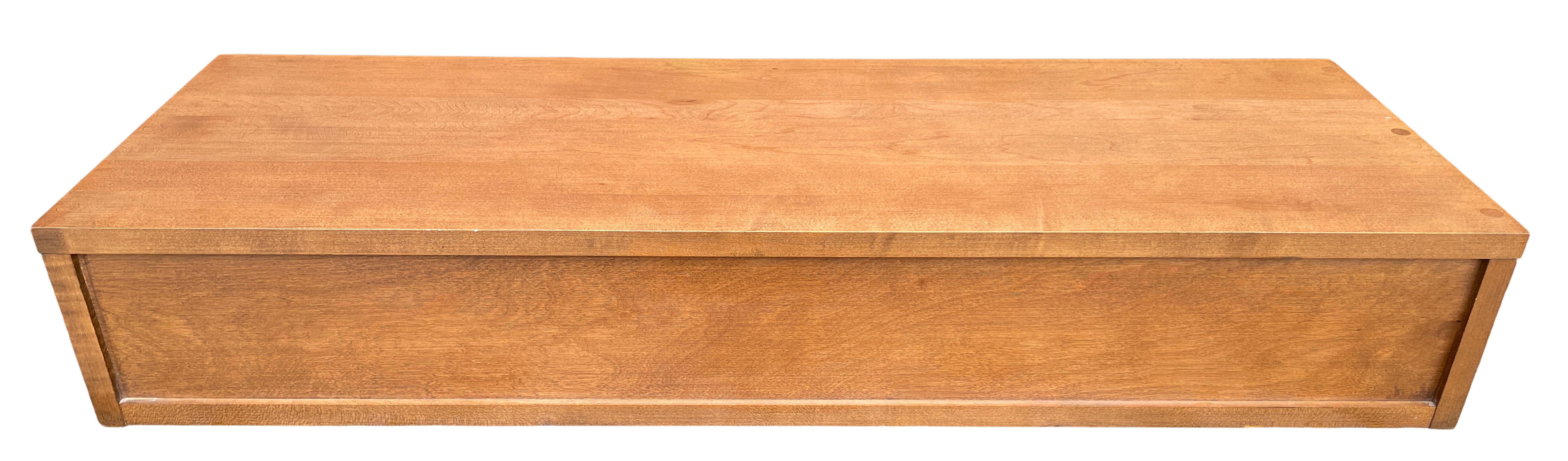 Mid-20th Century Midcentury Paul McCobb Small Jewelry Chest 4 Drawers Maple Brass Walnut Finish