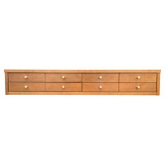 Vintage Midcentury Paul McCobb Small Jewelry Chest 4 Drawers Maple Brass Walnut Finish