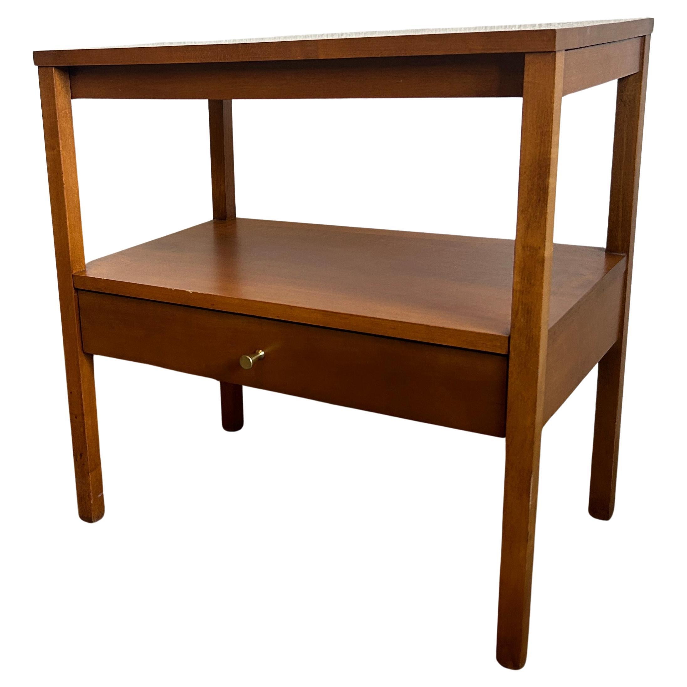 Mid-Century Modern Midcentury Paul McCobb Small Single Drawer Nightstands Brass Knobs