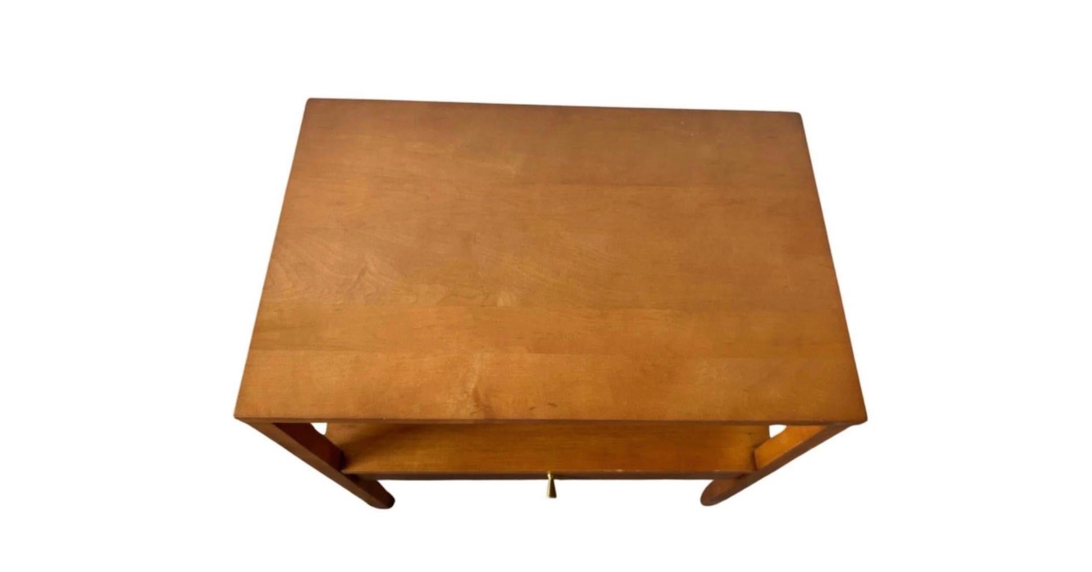 American Midcentury Paul McCobb Small Single Drawer Nightstands Brass Knobs