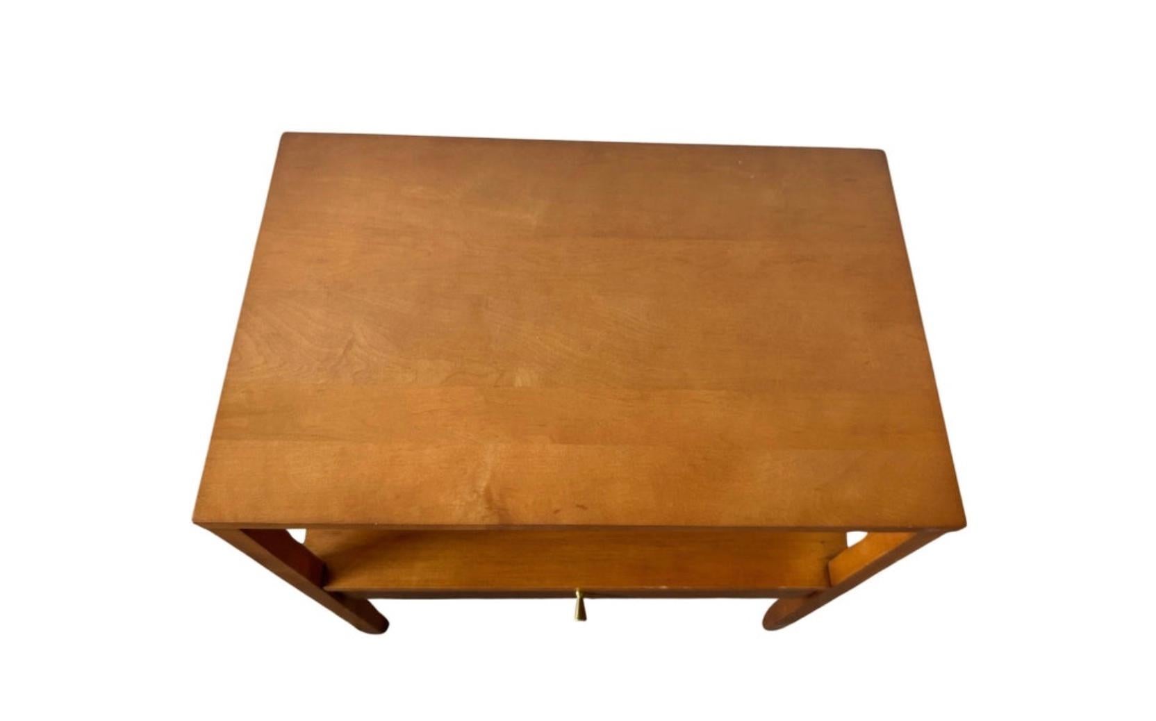 Woodwork Midcentury Paul McCobb Small Single Drawer Nightstands Brass Knobs