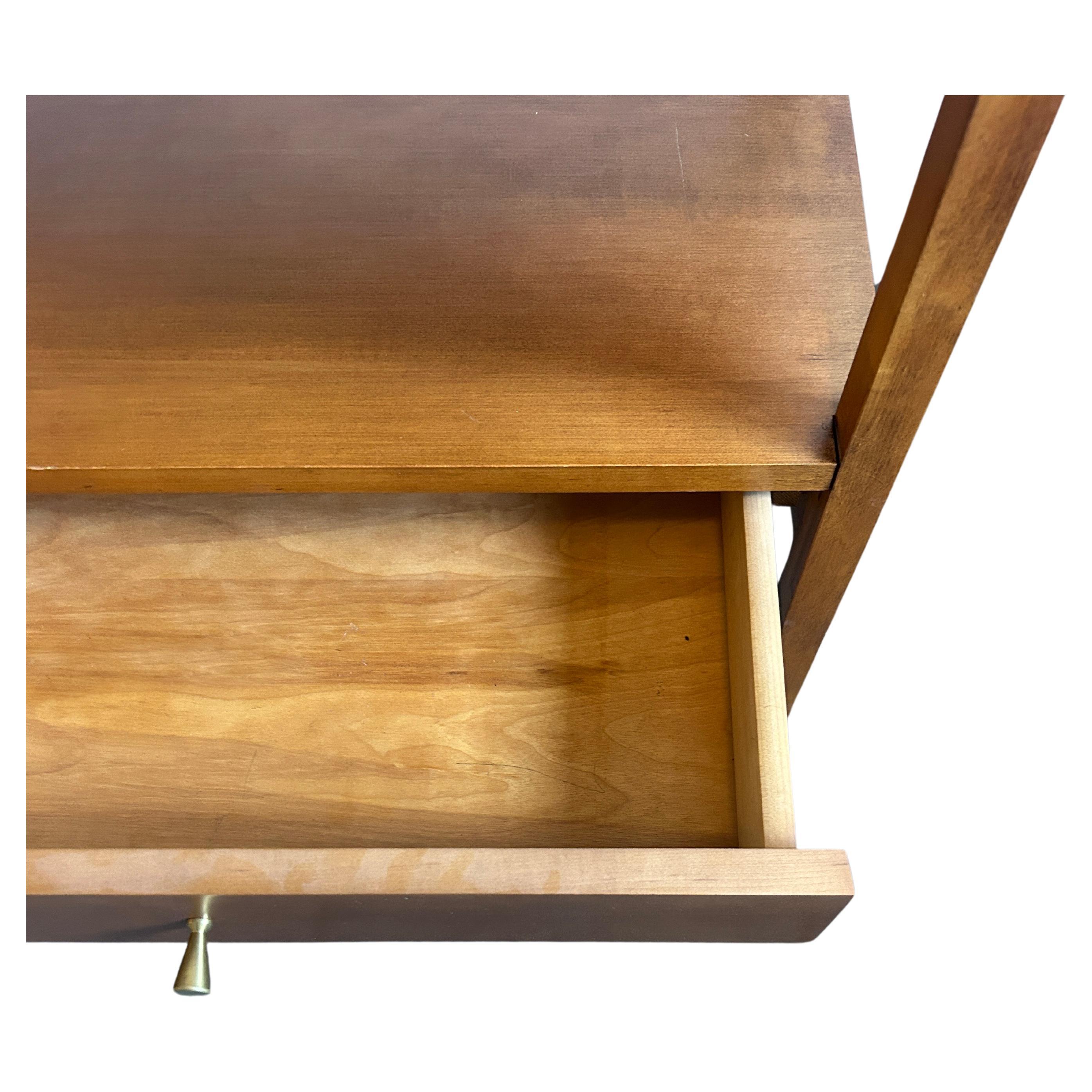 20th Century Midcentury Paul McCobb Small Single Drawer Nightstands Brass Knobs