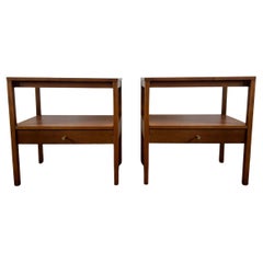 Midcentury Paul McCobb Small Single Drawer Nightstands Brass Knobs