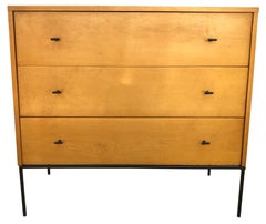 Midcentury Paul McCobb Three-Drawer Dresser Credenza #1508 Blonde Maple T Pulls
