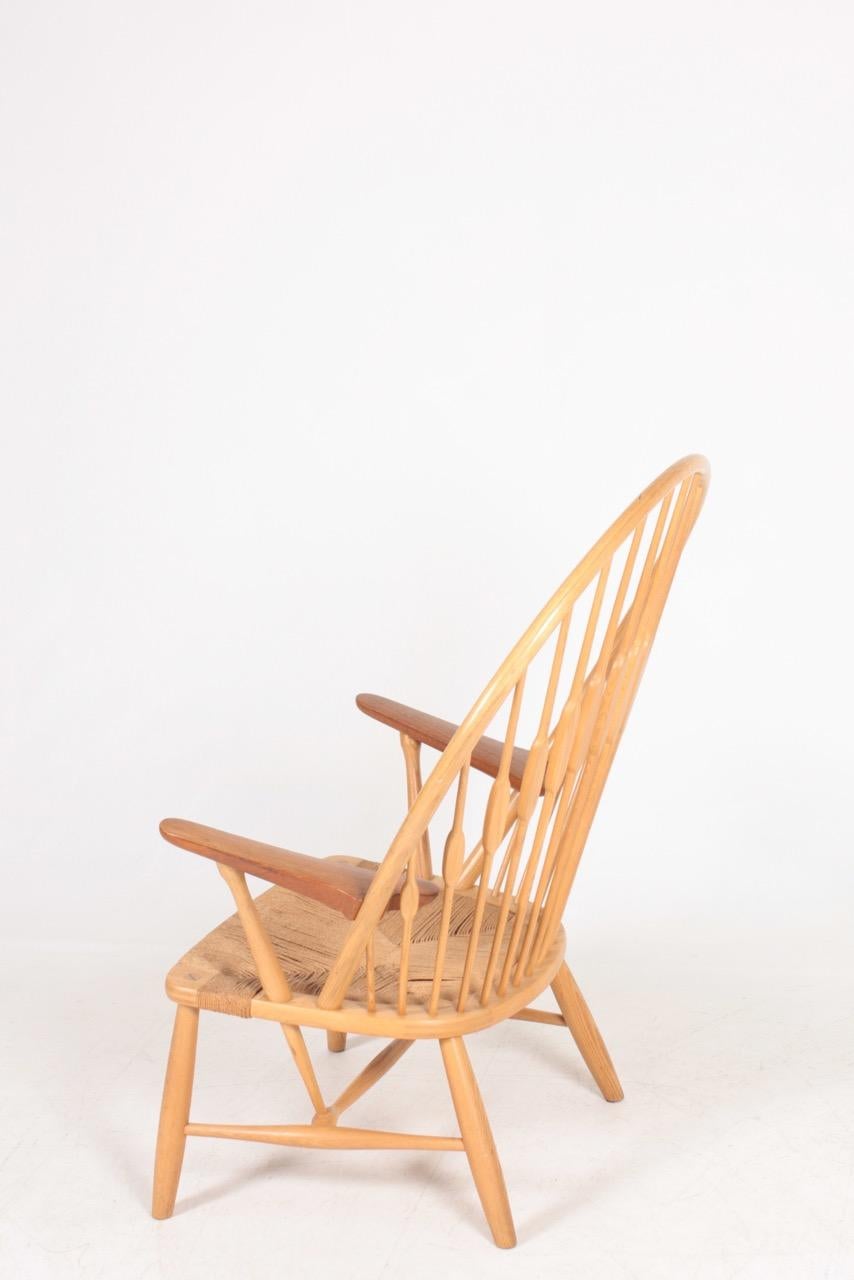 Scandinavian Modern Midcentury Peacock Chair by Hans Wegner, 1950s For Sale