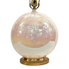 Midcentury Pearlescent Glass Lamp