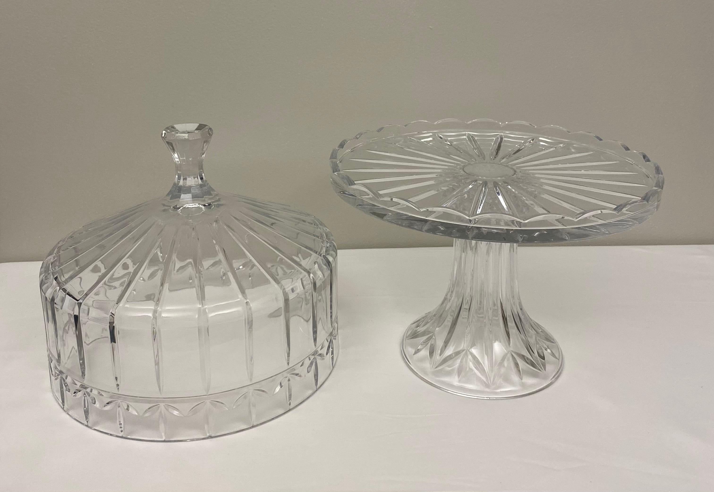 godinger crystal cake stand