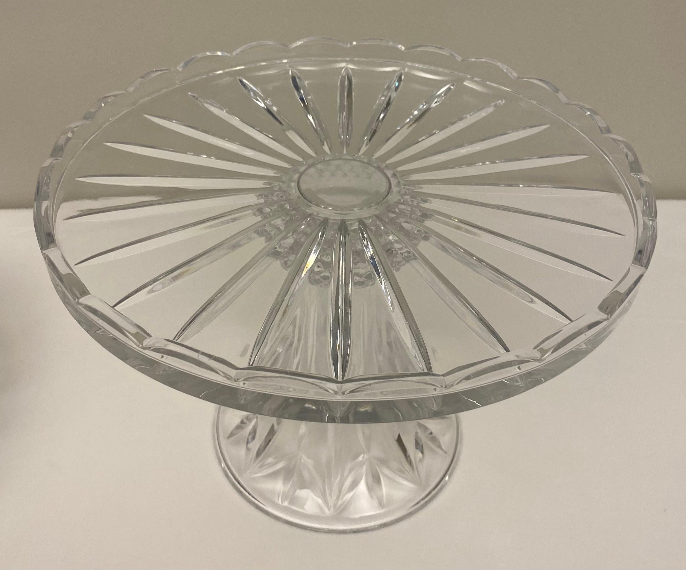waterford crystal cake plate with dome