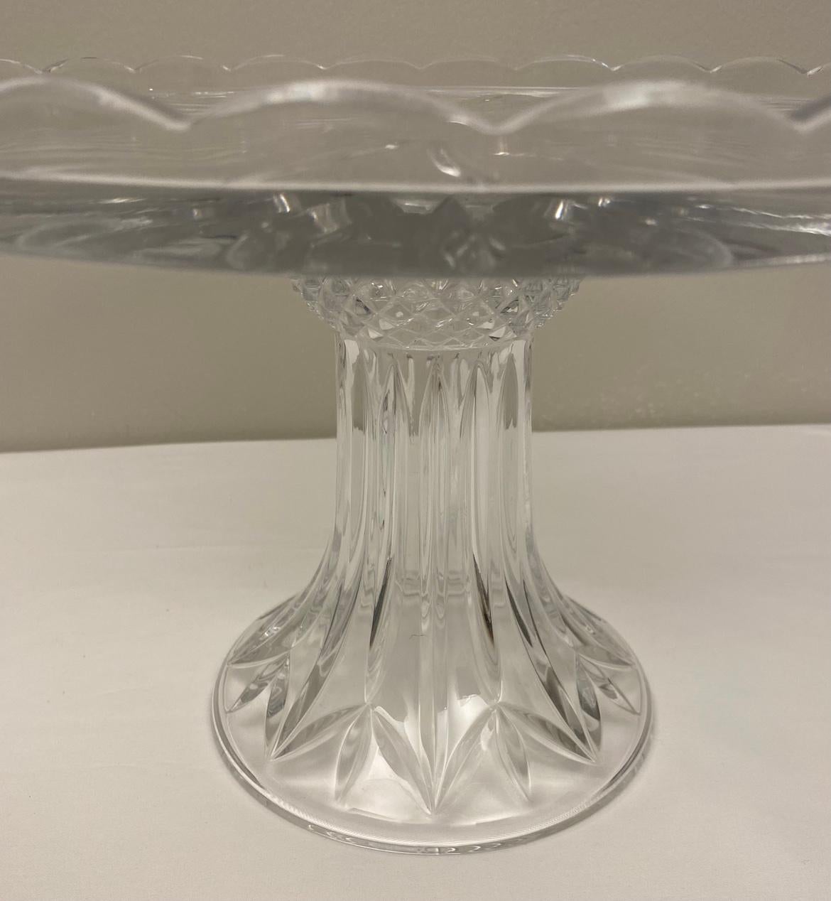 American Classical Cut Crystal Cake Patisserie Stand with Cover For Sale