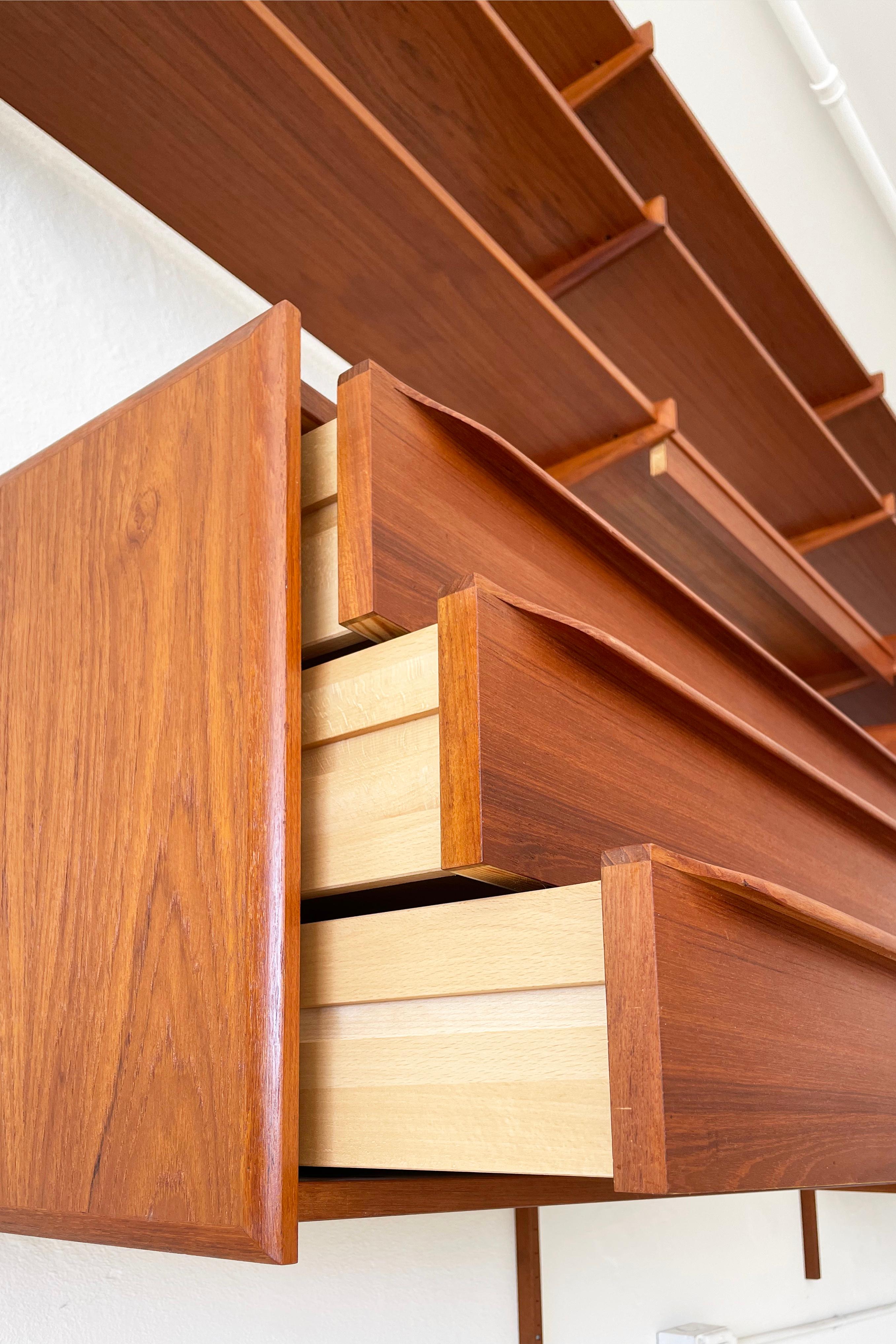 Midcentury Pega Teak Wall Unit Designed by Juul Christensen 7