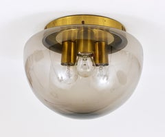 Peill & Putzler Midcentury Glass Globe Flushmount Ceiling Lamp, Germany, 1970s
