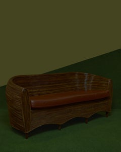 Midcentury Pencil Rattan Sofa